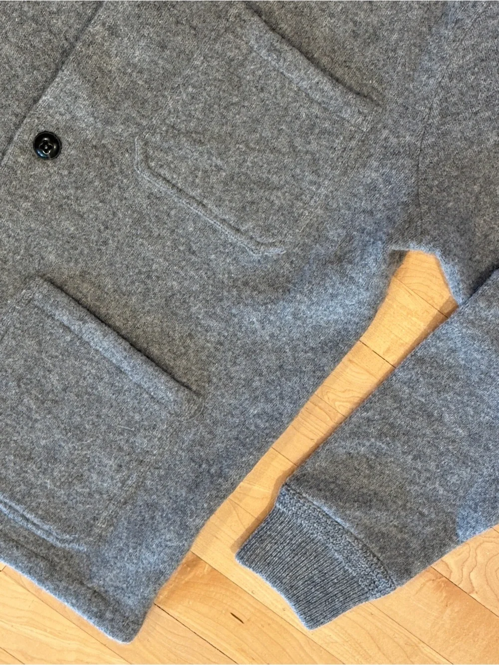 NWT - J. Crew Gray Shawl-Collar 100% Lambswool Sweater Chore Jacket Size L